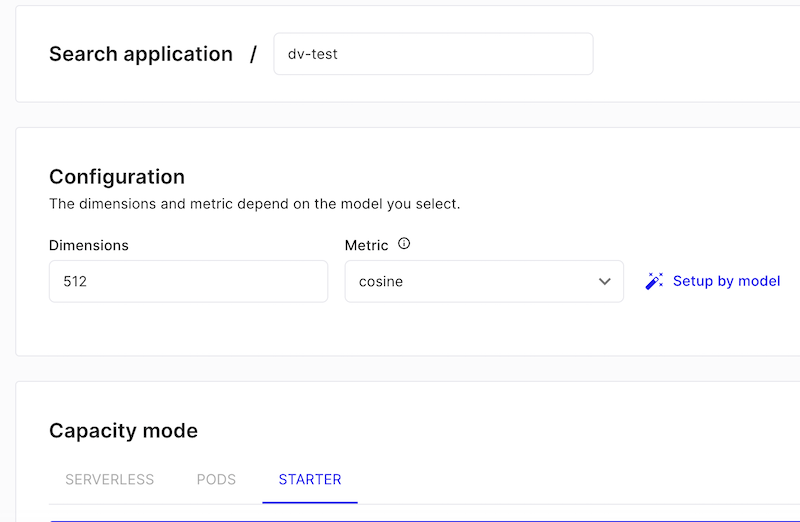 configuring starter index