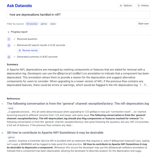 First Ask NiFi answer